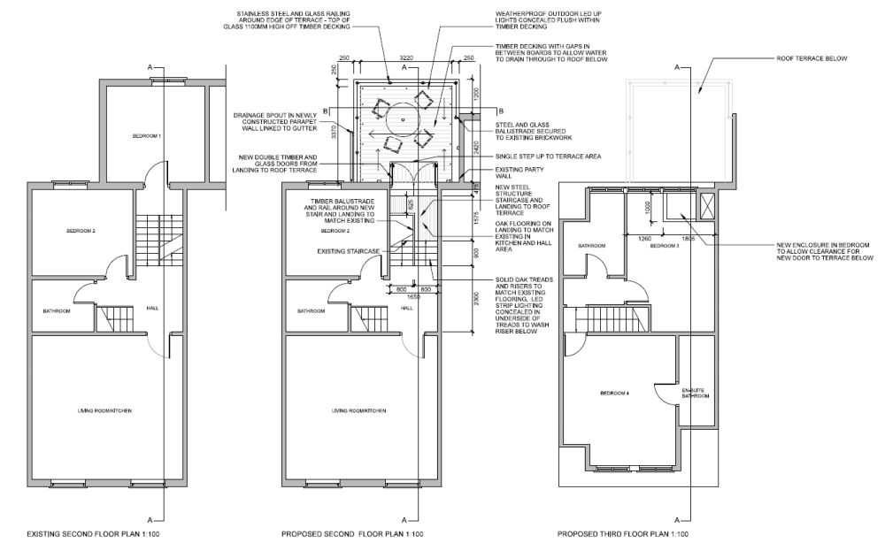 roof terrace plans Bischell Construction Ltd
